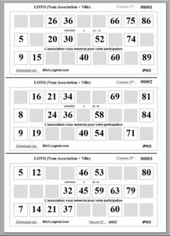 Planche de 3 grilles