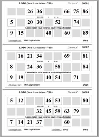 Planche de 4 grilles
