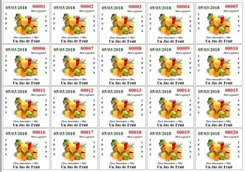 Ticket buvette planche Ex: 1