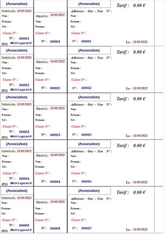 Planche Ticket Vestiaire Cintre